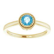 14K Yellow Natural Swiss Blue Topaz Ring