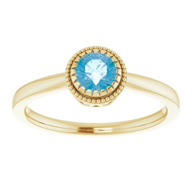 14K Yellow Natural Swiss Blue Topaz Ring
