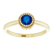 14K Yellow Natural Blue Sapphire Ring