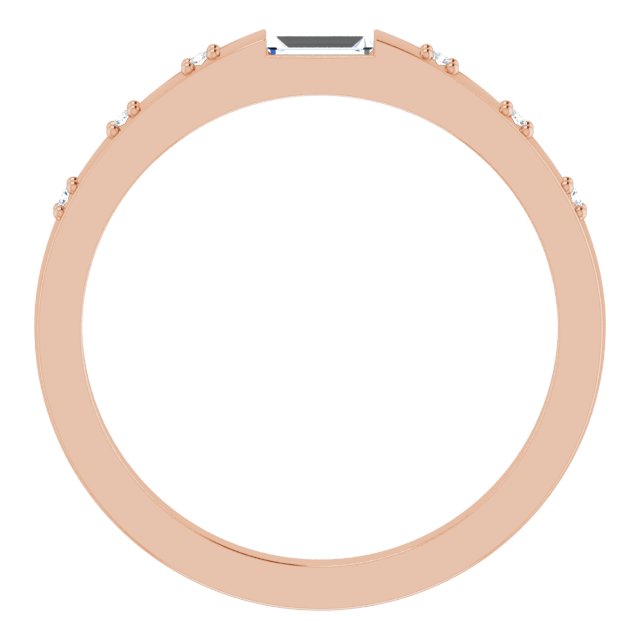 14K Rose 1/8 CTW Natural Diamond Stackable Ring