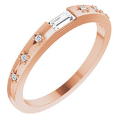 14K Rose 1/8 CTW Natural Diamond Stackable Ring