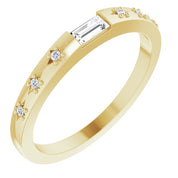 14K Yellow 1/8 CTW Natural Diamond Stackable Ring