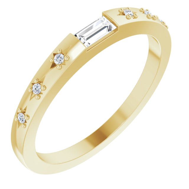 14K Yellow 1/8 CTW Natural Diamond Stackable Ring
