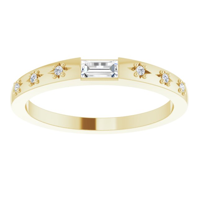 14K Yellow 1/8 CTW Natural Diamond Stackable Ring