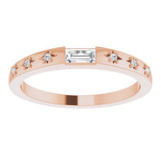 14K Rose 1/8 CTW Natural Diamond Stackable Ring