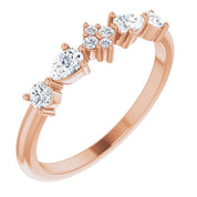 14K Rose 1/3 CTW Natural Diamond Stackable Ring