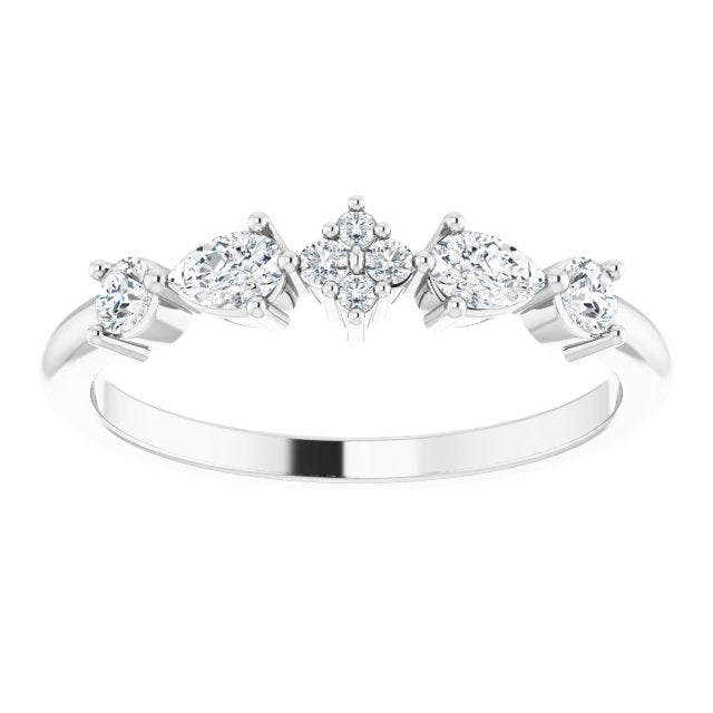 14K White 1/3 CTW Natural Diamond Stackable Ring