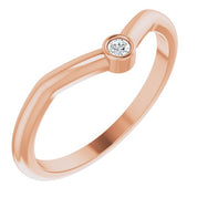 14K Rose .03 CT Natural Diamond Stackable Ring
