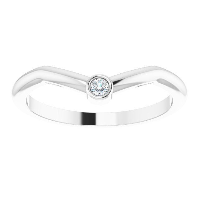 Platinum .03 CT Natural Diamond Stackable