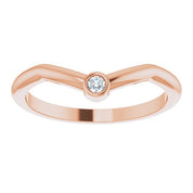 14K Rose .03 CT Natural Diamond Stackable Ring