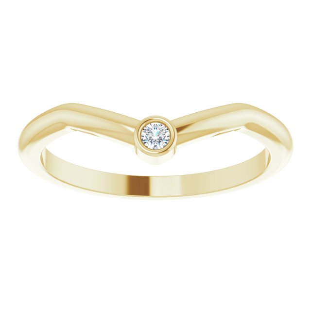 14K Yellow .03 CT Natural Diamond Stackable