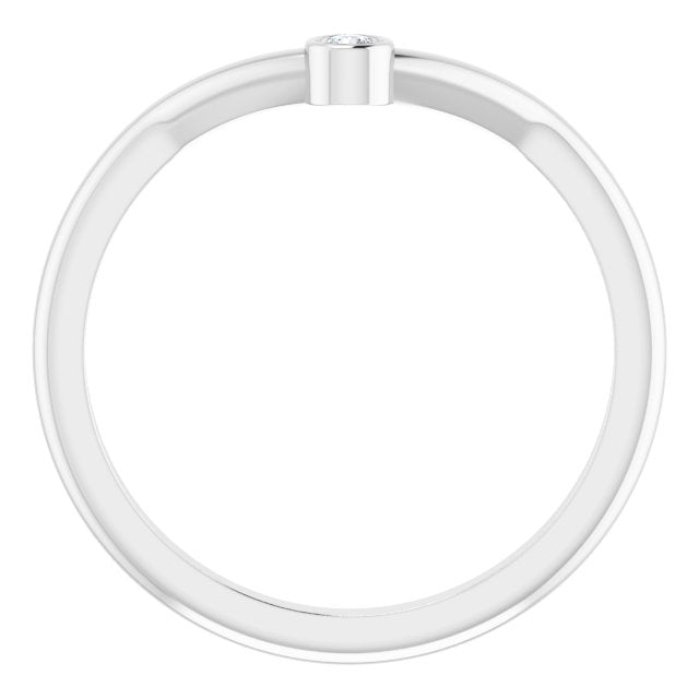 14K White .03 CT Natural Diamond Stackable