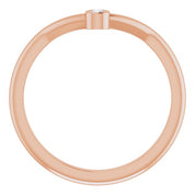 14K Rose .03 CT Natural Diamond Stackable Ring