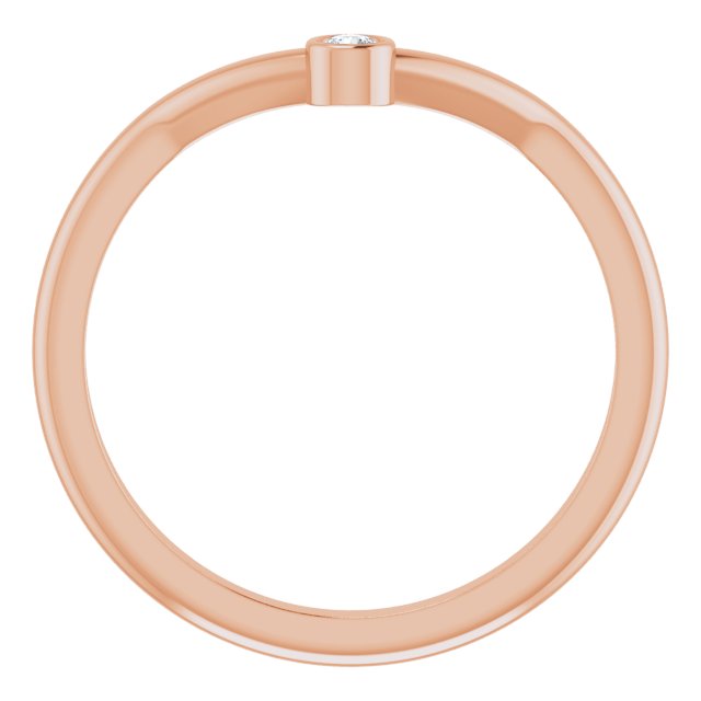 14K Rose .03 CT Natural Diamond Stackable Ring