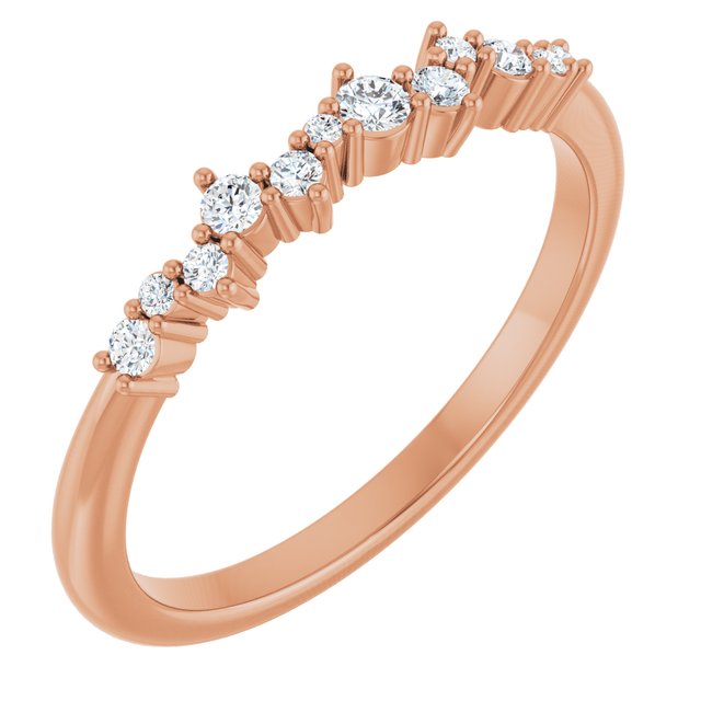 14K Rose 1/8 CTW Natural Diamond Stackable Ring