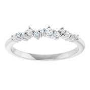 14K White 1/8 CTW Natural Diamond Stackable Ring