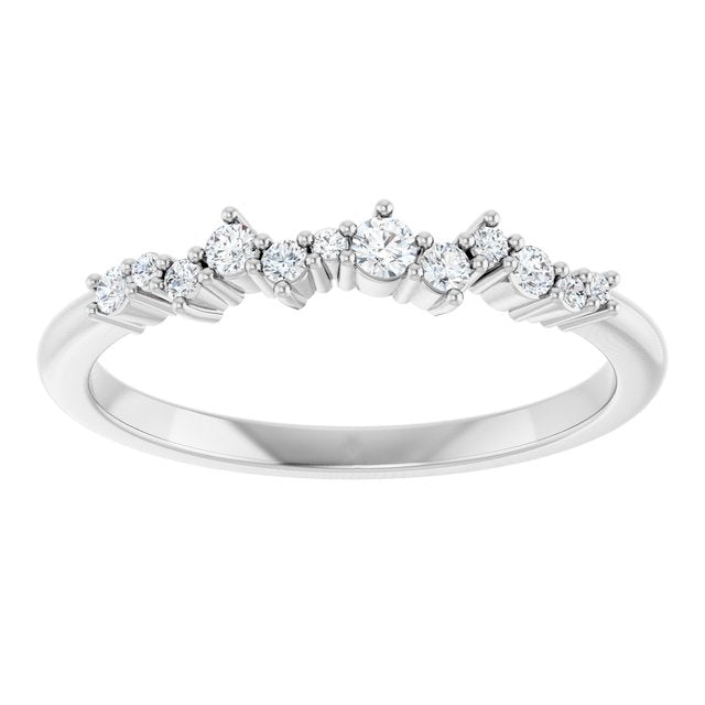 14K White 1/8 CTW Natural Diamond Stackable Ring