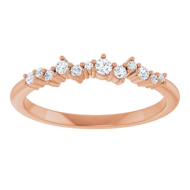 14K Rose 1/8 CTW Natural Diamond Stackable Ring