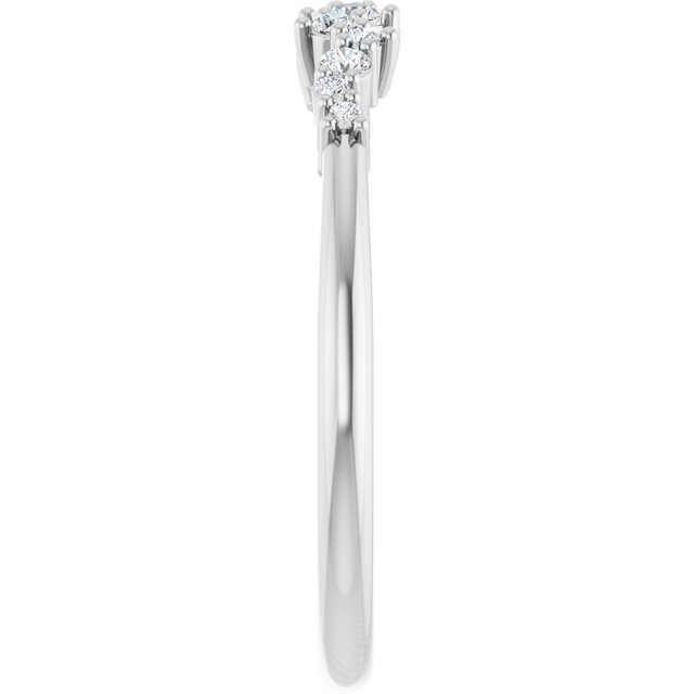 14K White 1/8 CTW Natural Diamond Stackable Ring