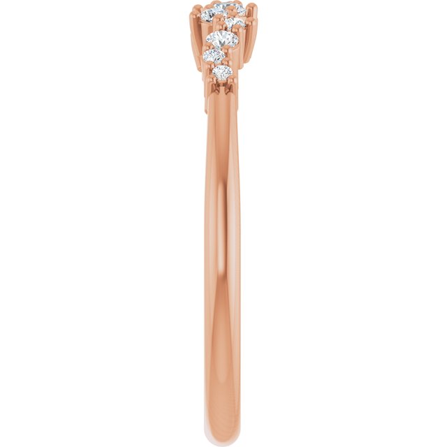 14K Rose 1/8 CTW Natural Diamond Stackable Ring