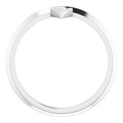 Platinum .06 CT Natural Diamond Stackable Ring