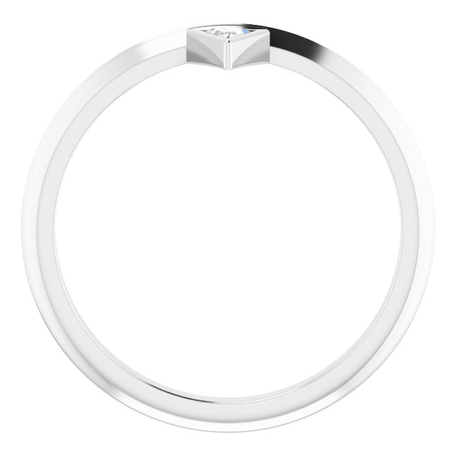 Platinum .06 CT Natural Diamond Stackable Ring