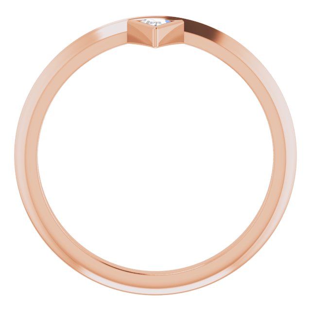 14K Rose .06 CT Natural Diamond Stackable Ring