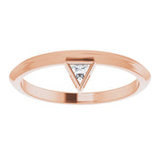 14K Rose .06 CT Natural Diamond Stackable Ring