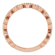 14K Rose 1/3 CTW Natural Diamond Stackable Heart Ring