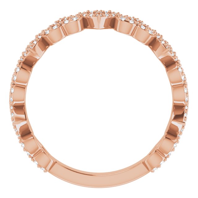 14K Rose 1/3 CTW Natural Diamond Stackable Heart Ring