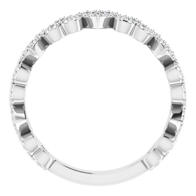 Sterling Silver 1/3 CTW Natural Diamond Stackable Heart Ring