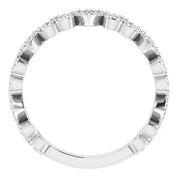 Platinum 1/3 CTW Natural Diamond Stackable Heart Ring