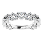14K White 1/3 CTW Natural Diamond Stackable Heart Ring