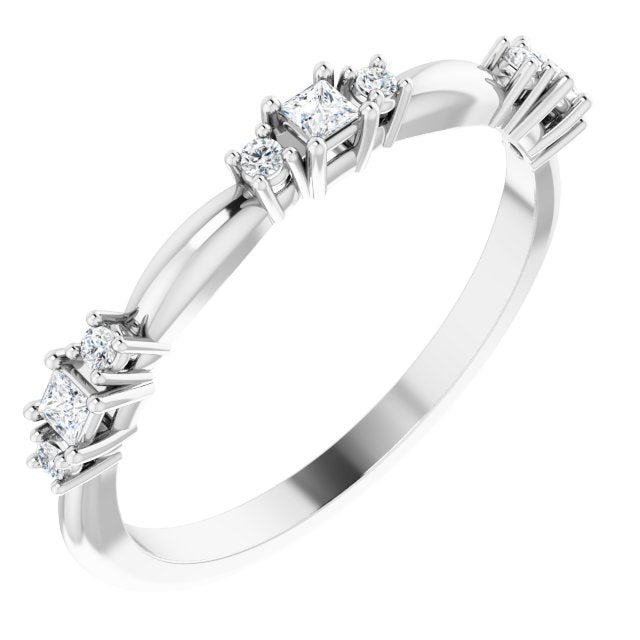 14K White 1/6 CTW Natural Diamond Stackable Ring