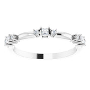 14K White 1/6 CTW Natural Diamond Stackable Ring