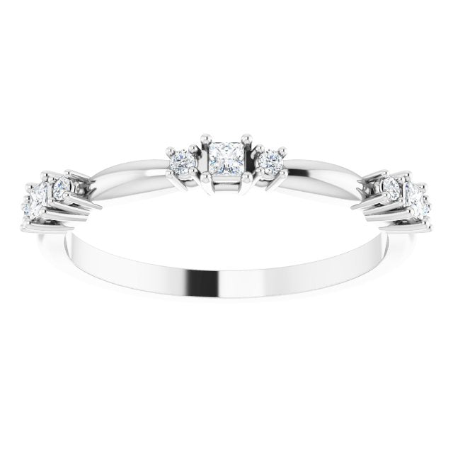 14K White 1/6 CTW Natural Diamond Stackable Ring