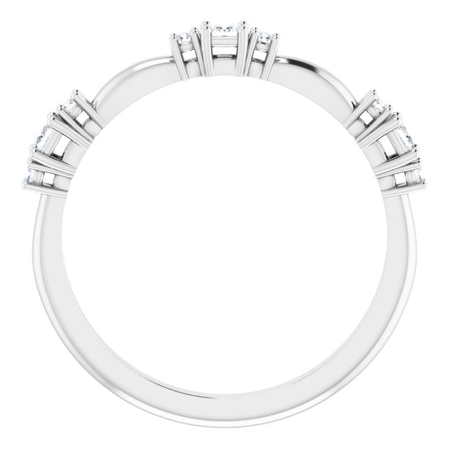 14K White 1/6 CTW Natural Diamond Stackable Ring