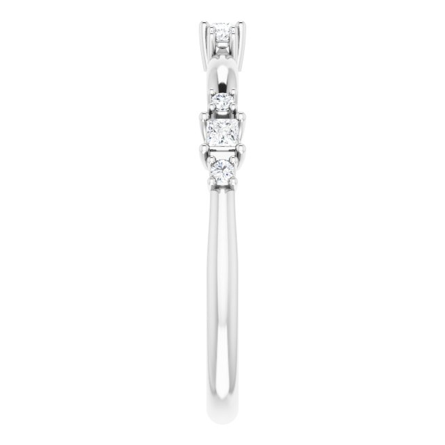 14K White 1/6 CTW Natural Diamond Stackable Ring