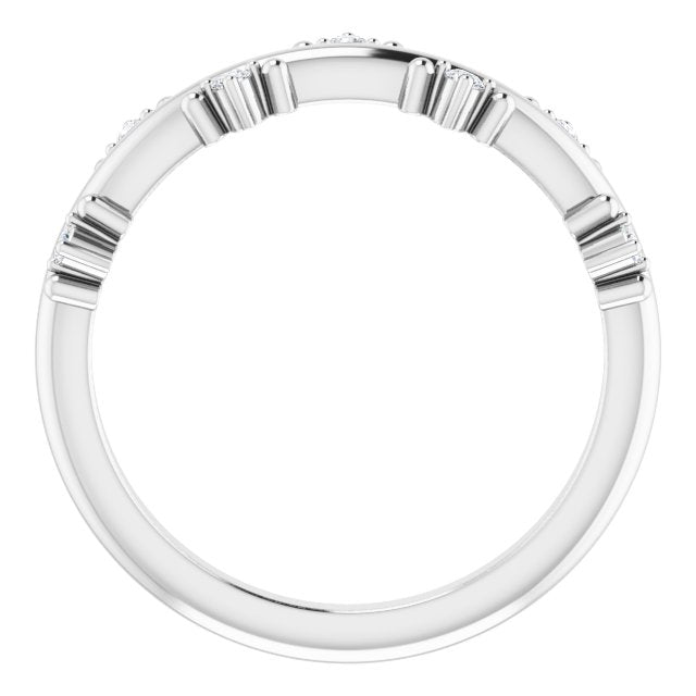 Platinum 1/10 CTW Natural Diamond Stackable Ring