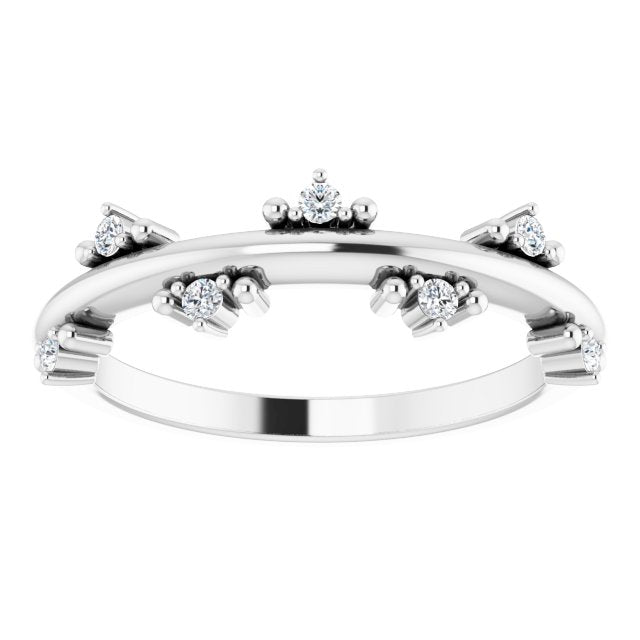 Platinum 1/10 CTW Natural Diamond Stackable Ring