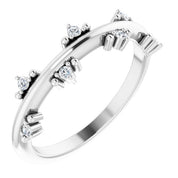 Platinum 1/10 CTW Natural Diamond Stackable Ring