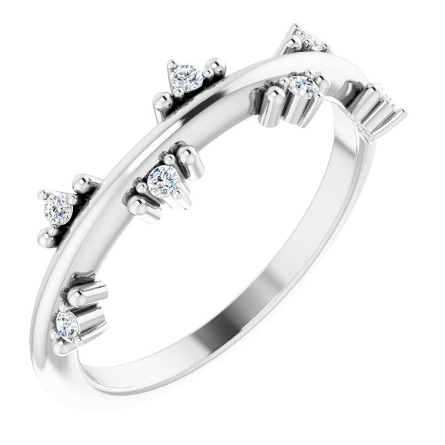 Platinum 1/10 CTW Natural Diamond Stackable Ring