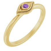 Stackable Evil Eye Ring with Diamond and Gemstones Series 72149