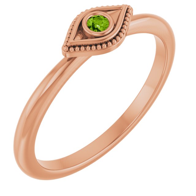 Stackable Evil Eye Ring with Diamond and Gemstones Series 72149