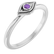 Stackable Evil Eye Ring with Diamond and Gemstones Series 72149