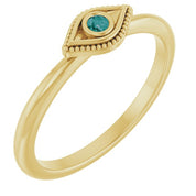 Stackable Evil Eye Ring with Diamond and Gemstones Series 72149