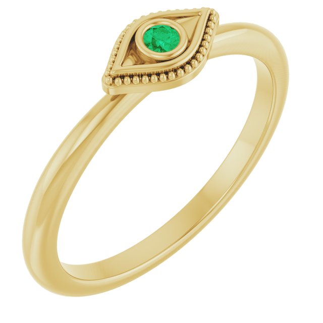 Stackable Evil Eye Ring with Diamond and Gemstones Series 72149