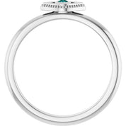 Sterling Silver Natural Alexandrite Stackable Evil Eye Ring