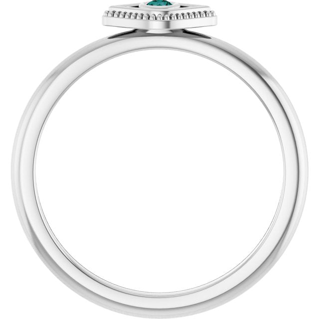Stackable Evil Eye Ring with Diamond and Gemstones Series 72149