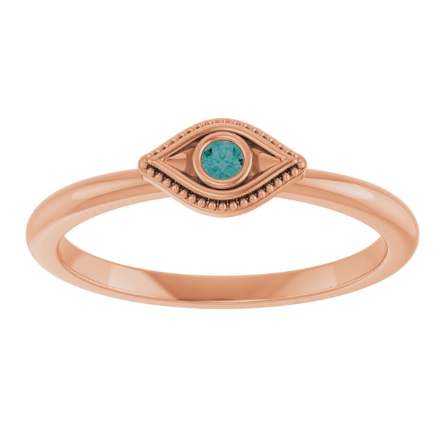 Stackable Evil Eye Ring with Diamond and Gemstones Series 72149